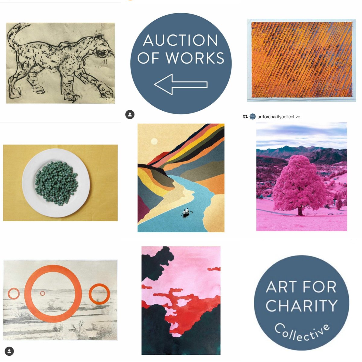 Come over to Instagram @artforcharitycollective.. Today is the last day to bid on some fantastic lots.. The auction ends at 6.30pm.. A percentage of proceeds raised will be donated to Great Ormond Street Hospital to help childhood leukaemia research #auction #charity #FridayFeels