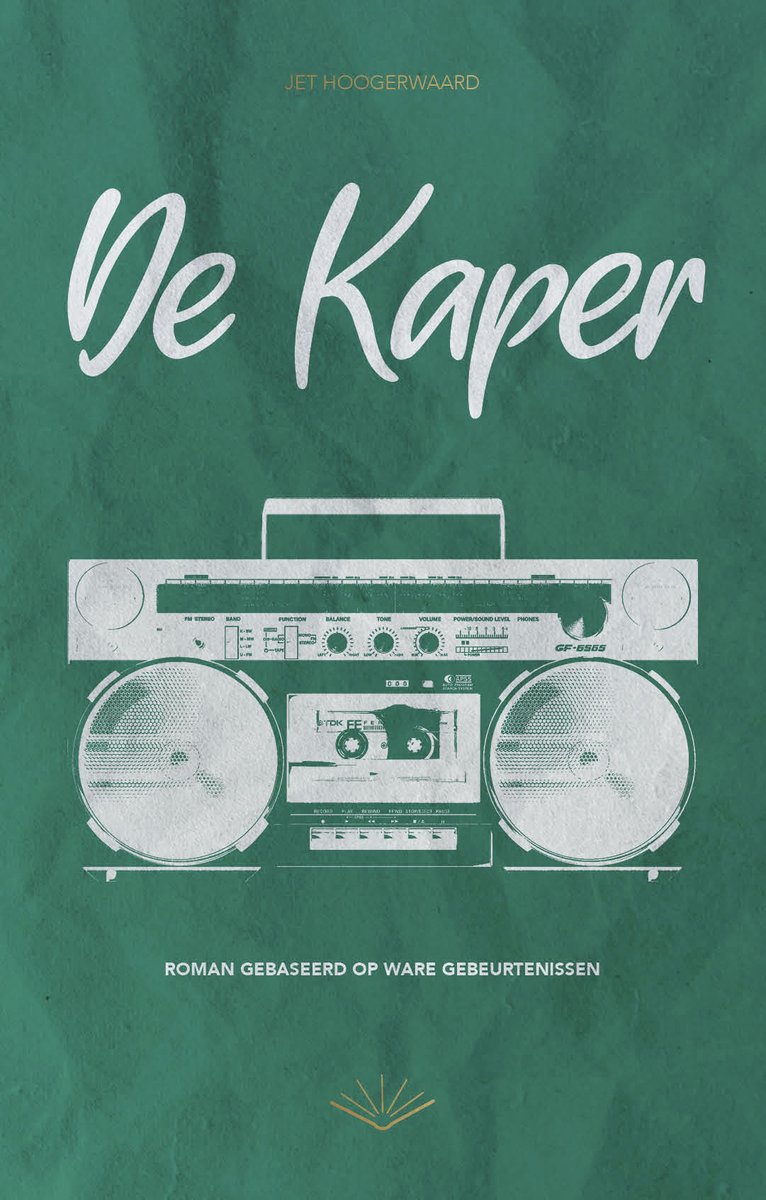 De cover van het eerste boek dat we gaan uitgeven, De Kaper van @JetHoogerwaard. Volgende week meer!