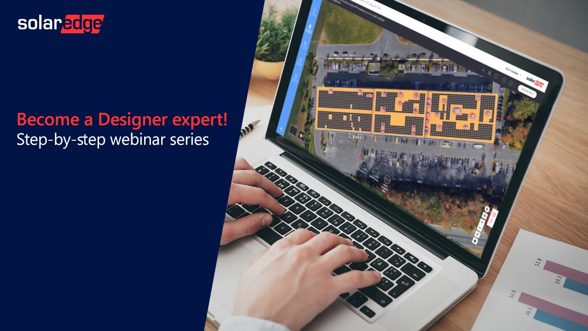 SolarEdgePV's tweet photo. Did you miss our #SolarEdge Designer webinars? We're running them again from today. Join Alberto &amp; Richard at 1pm and start your journey from beginner to expert! Register: https://t.co/oQ3rrhaLll
#solarpv #solarindustry #solardesign #solarenergytraining #solarenergytools https://t.co/qzVInF5rFN