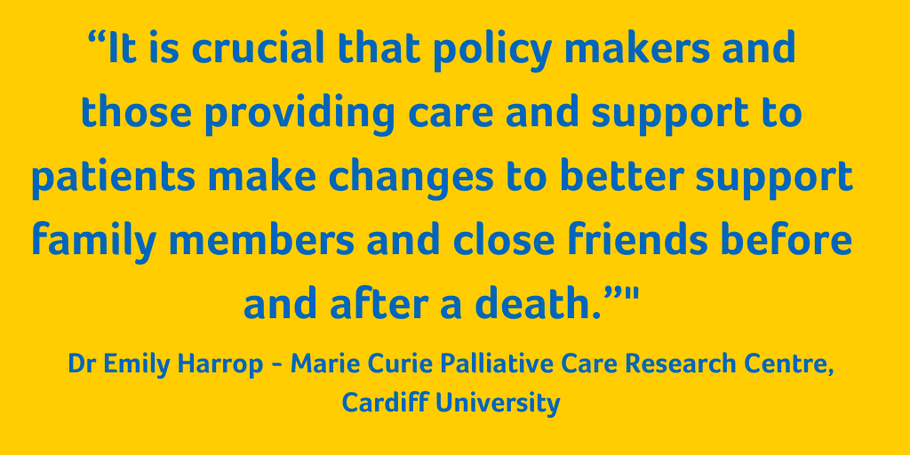 MarieCurieEOLC's tweet photo. Exceptional challenges of bereavement during COVID-19 include people not being able to say goodbye to loved ones and a lack of bereavement information. Interim results of @EmilyHarrop10 of @MCPCRCCardiff survey are in. Full story in our press release:
 https://t.co/I66yUMVNVS https://t.co/wnLZlB2YZx