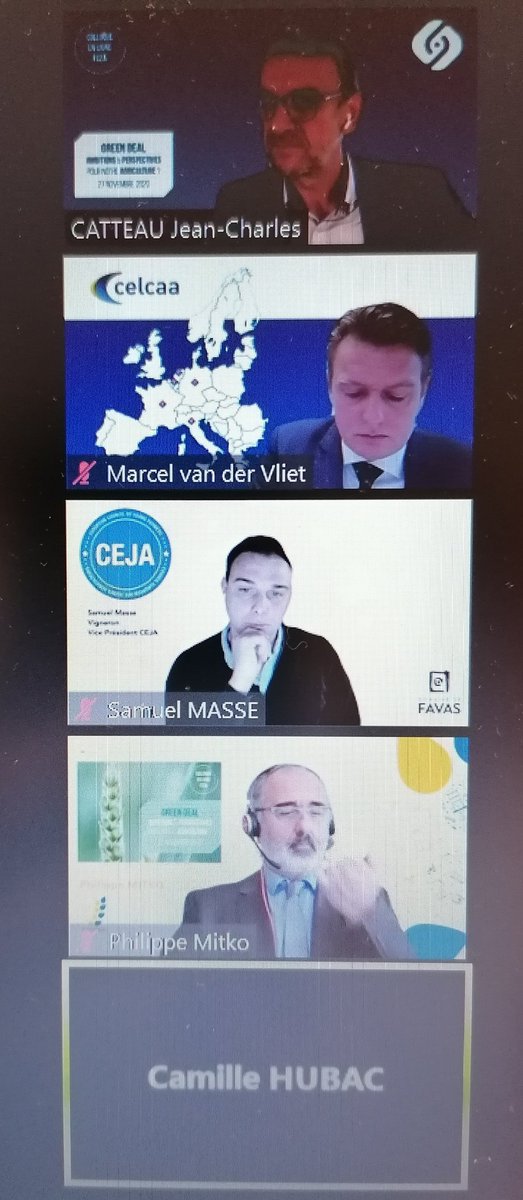 Le premier #colloquefc2a en ligne a commencé! La table ronde n1 sur le #greendeal avec <a href="/UEFrance/">Commission européenne 🇪🇺</a> <a href="/marcelvdvliet78/">Marcel van der Vliet</a> <a href="/MasseSamuel1/">Masse Samuel</a> @PMITKO2