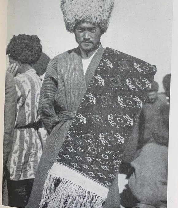 People of Merv: An ethnic Turkmen rug dealer.