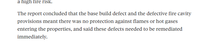 If the CBRE report is anything to go by, there is clearly a very high risk of fire. Imagine going to bed every night, knowing a qualified professional thinks this about your building in terms of fire safety 