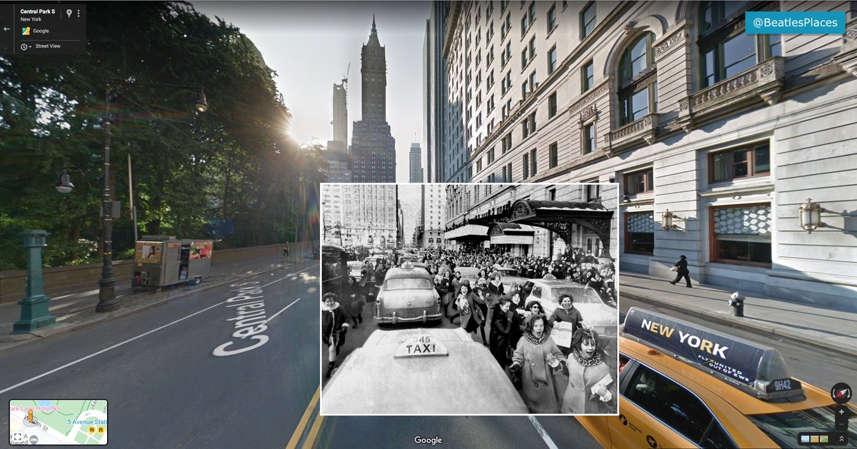 BeatlesPlaces's tweet photo. The Plaza Hotel in New York was besieged by #Beatles fans during their stay in February 1964.

Lots of British acts before them had tried to make it in America and failed, so nobody was prepared for the scenes that greeted them, least of all the Beatles themselves. https://t.co/AtfnhzXqCi