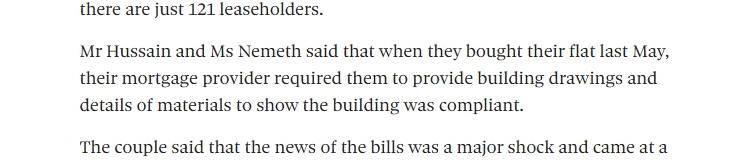 I had some absolutely heartbreaking phone conversations while researching this story. Not least, Ammar and Kitty. They bought their home in May 2019. Yes, that’s 2019. The victims of ever-changing guidance.