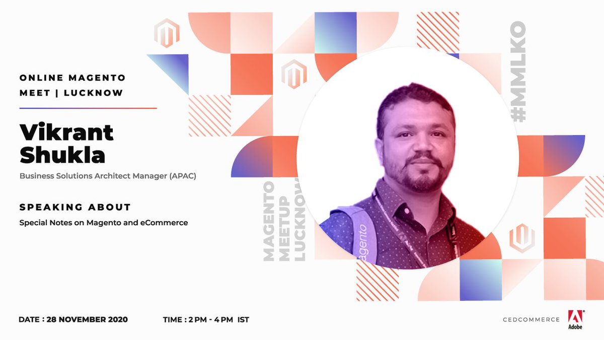 mudits87's tweet photo. Business Solution Architect, Magento (APAC), @vikrantshukla is all set to grace the next Online Magento Meetup and share with us all special notes on @magento and eCommerce. Come register yourself: https://t.co/IO3StAjhed
#MMLKO #MagentoMeetUp #Magento #Magentocommerce https://t.co/pC6pBiMxUx