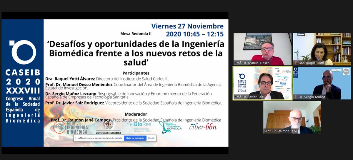CASEIB2022's tweet photo. Finalizadas todas las sesiones de ponencias en #CASEIB2020 ¡Muchas gracias a los participantes! Vamos con la Mesa Redonda “Desafíos y oportunidades de la Ingeniería Biomédica frente a los nuevos retos de la salud” @GIB_UVa @GradoIB_UVa @SEIB_twit https://t.co/ikeGG1DTf0