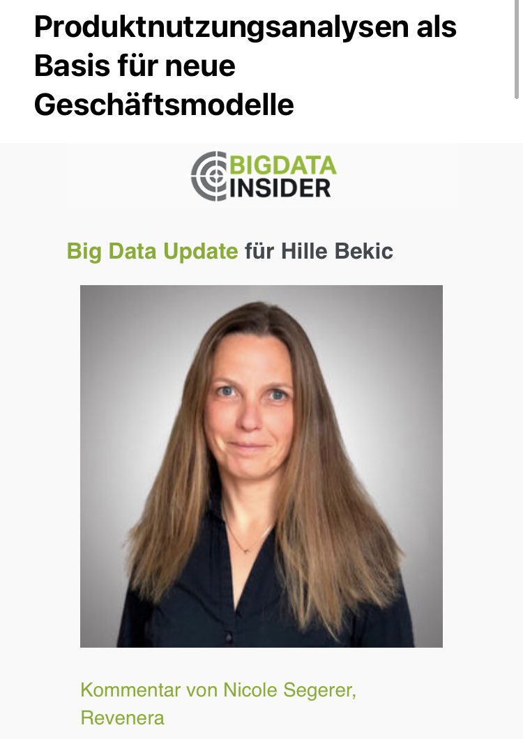 #BigDataInsider hat seit Wochen (gefühlt: Monaten) erstmalig eine Frau mit Foto in der Headline. Ob das wohl auch öfter geht? 50:50?

Glückwunsch ⁦<a href="/NicoleSegerer/">Nicole Segerer</a>⁩!

#women meldet euch, BigData brauchen unsere Inspiration!

#Quotenfrau
bigdata-insider.de