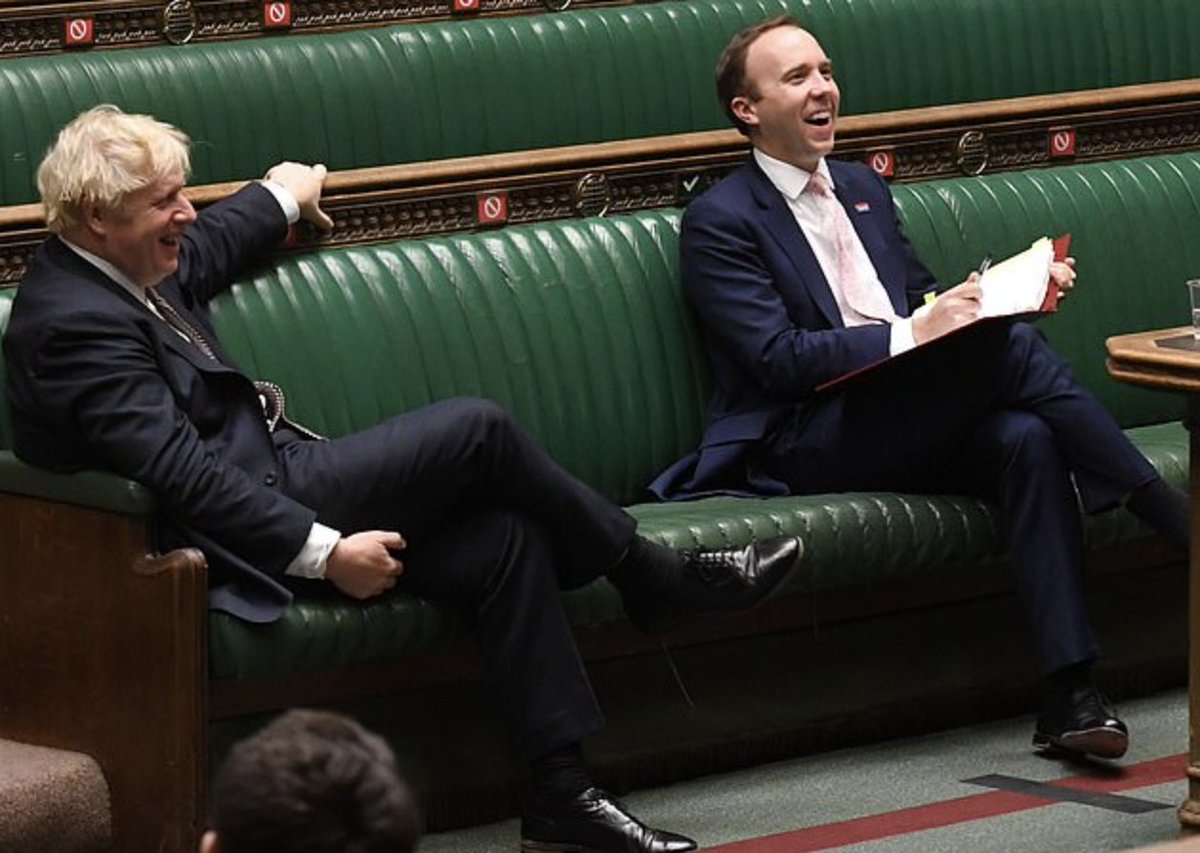 Is this what a 'crisis' looks like?

The PM and lapdog Hancock couldn't hide their contempt for the UK population yesterday in Parliament.

Laughing whilst they put 23m in draconian Tier 3 restrictions.