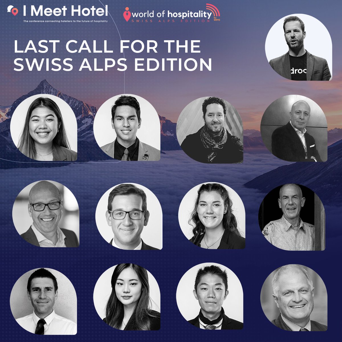 📣 It’s the last call for signing up to I Meet Hotel, the Swiss Alps edition! 📣 
Join us later for masterclasses on Swiss #hospitality, wine, and #sustainability!
Register here: us02web.zoom.us/webinar/regist…