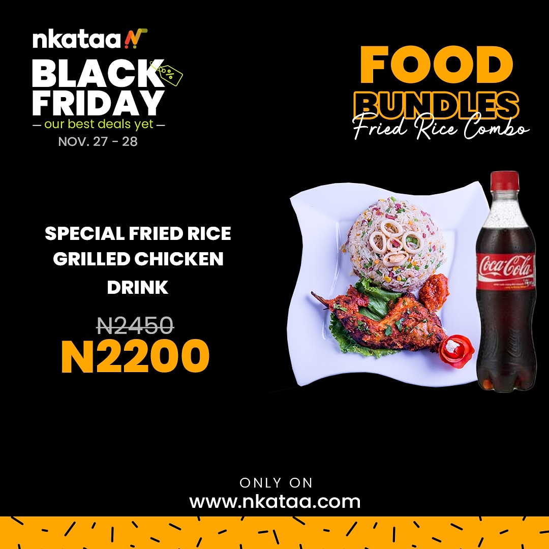 Food Bundle🥣
Nkataa Special Fried Rice, Chicken &amp; Drink for as low as N2,200. Don't miss out
#foodbundle #nkataafoodbundle #nkataaonline #nkataablackfriday
nkataa.com/blackfriday/su…