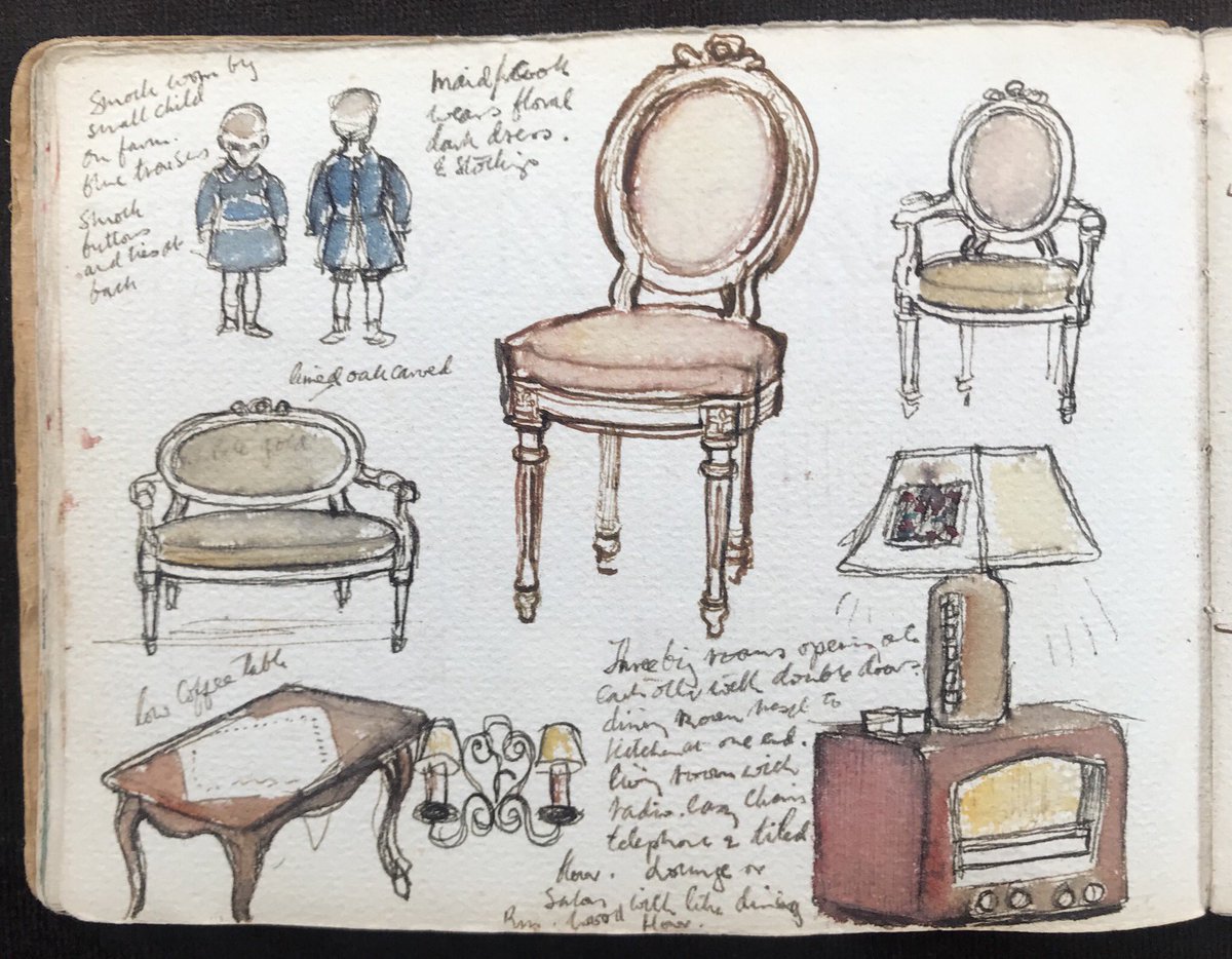 And when it got too wet to pitch his tent, he recorded the rooms and household objects at the guest houses he stayed in!