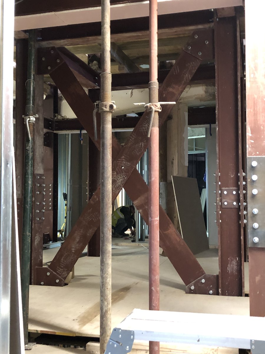 Bracing for the new lift core at Empire House