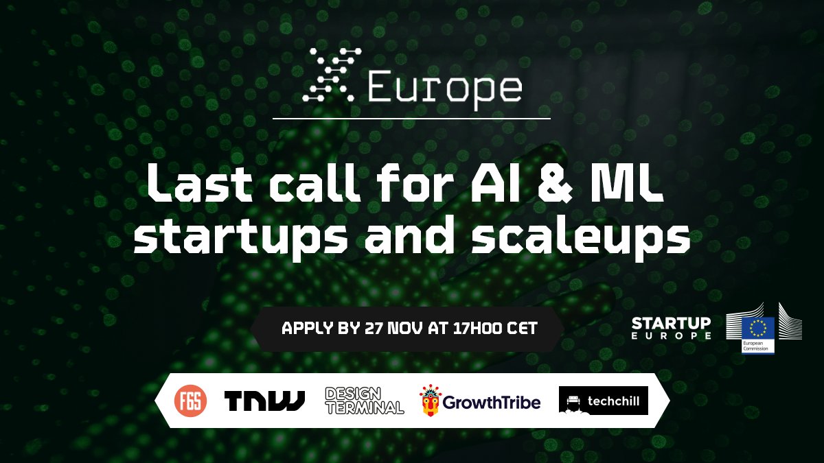 Applications for <a href="/xeuropeproject/">X-Europe</a> 3rd cohort - #AI &amp; #MachineLearning close TODAY AT 17H00 CET. Let the countdown begin! ⌛️ 

Steps for today:
1⃣ conclude your application with spare time
2⃣ check it twice &amp; submit it
3⃣ take a breather: you deserve it!

👉f6s.com/xeuropecohort3…