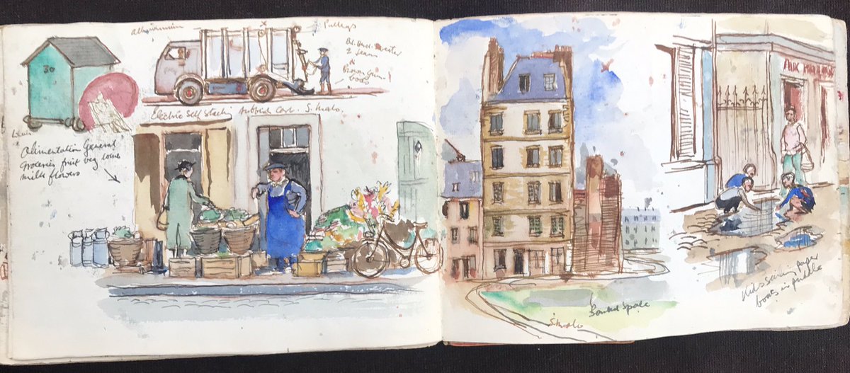 A short trip back in time to rural Western France in July 1954 with the help of a small sketchbook kept by a young chap on a motorcycle camping trip. It seems to have been rather wet that summer...