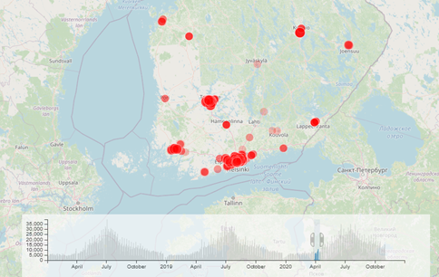 heinisuojuuso's tweet photo. Avoimesta datasta on moneksi. Tarkastele kartalta miten korona vaikutti liikenteeseen. @KuusivaaraPaivi @sennijalonen @cossfi @d3js_org 

https://t.co/nuVEGyXuM4 https://t.co/wCSctZSFJs