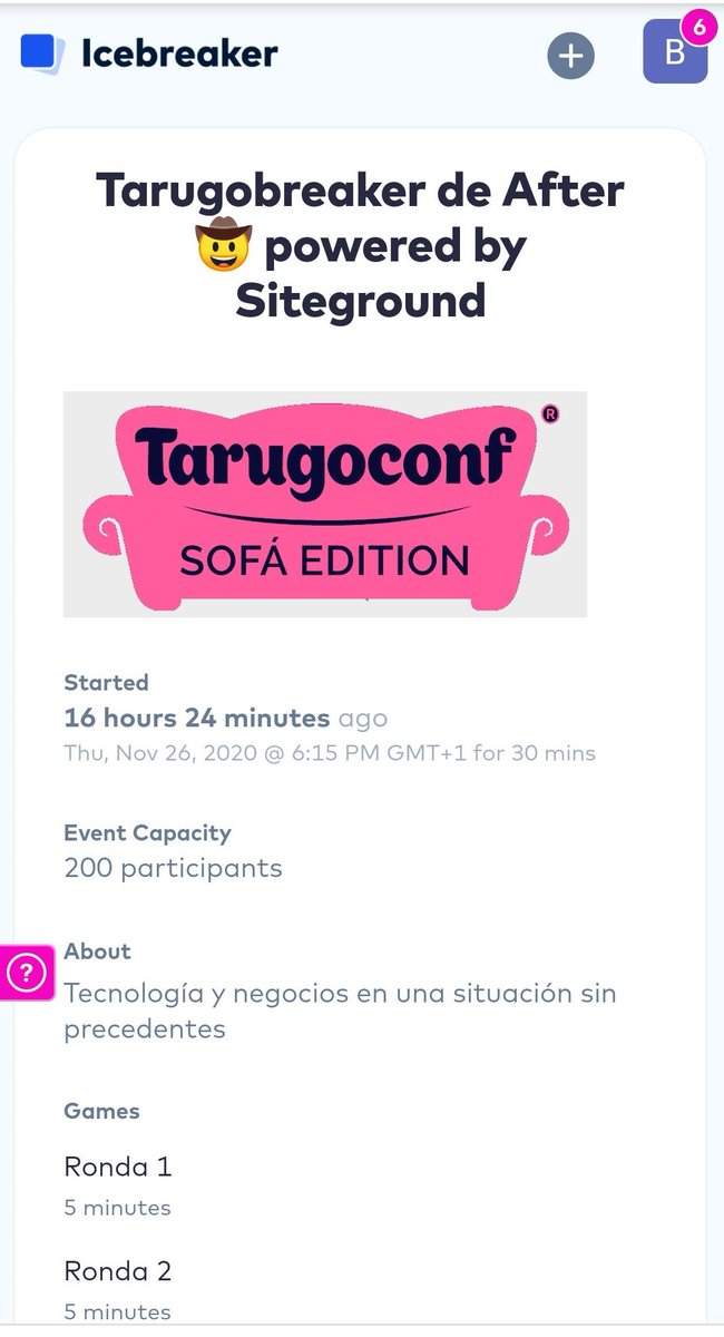 TecnoFor's tweet photo. Ayer comenzó la #tarugo20. Algunos de nuestros compañeros @barbara_gv1 participaron en el icebreaker, en el que se reunieron con perfiles muy diferentes. ¡Una oportunidad para hablar de #gestionIT y de #serviciosdigitales! Hoy seguimos apoyando a @tarugoconf https://t.co/fKp0amUf4R