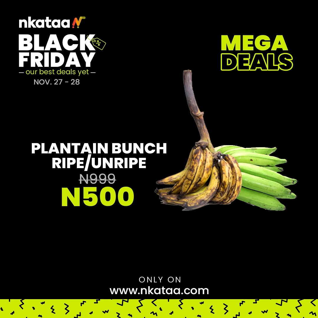 Mega Deal🧨🎉
Plantain Bunch available for as low as N500
 #nkataaonline #nkataablackfriday
nkataa.com/?subcats=Y&sta…