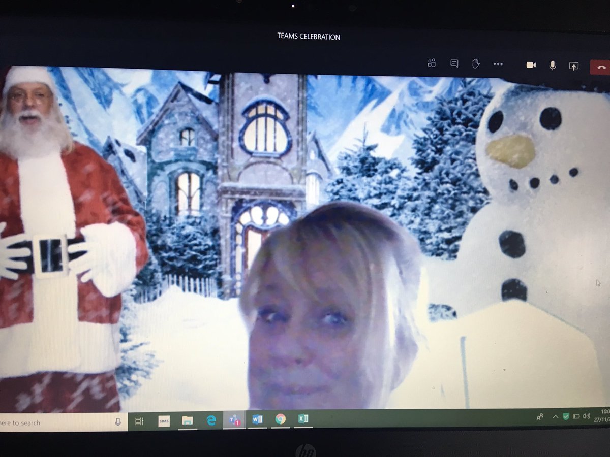 Staidansb's tweet photo. Mrs Fisher live on TEAMS for our Celebration Assembly from the North Pole today #checkingthelist ๐
https://t.co/D14lDjZQZo