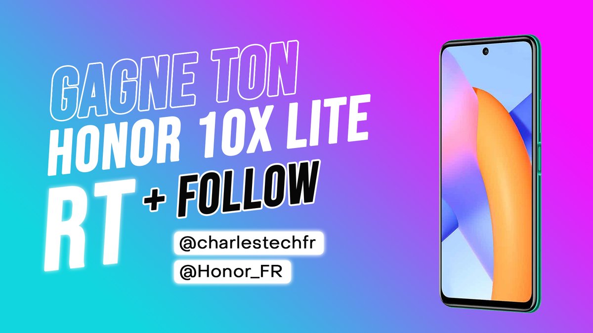 charlestechfr's tweet image. 🎁 #CONCOURS | Avec @Honor_FR on te fait gagner le HONOR 10X Lite, le tout dernier sorti !

💬 TAG un pote en commentaires
🔁 RT le tweet
🔔 FOLLOW 
@charlestechfr et @Honor_FR
 
TAS le 20/12 au soir #CalendrierDelAvent