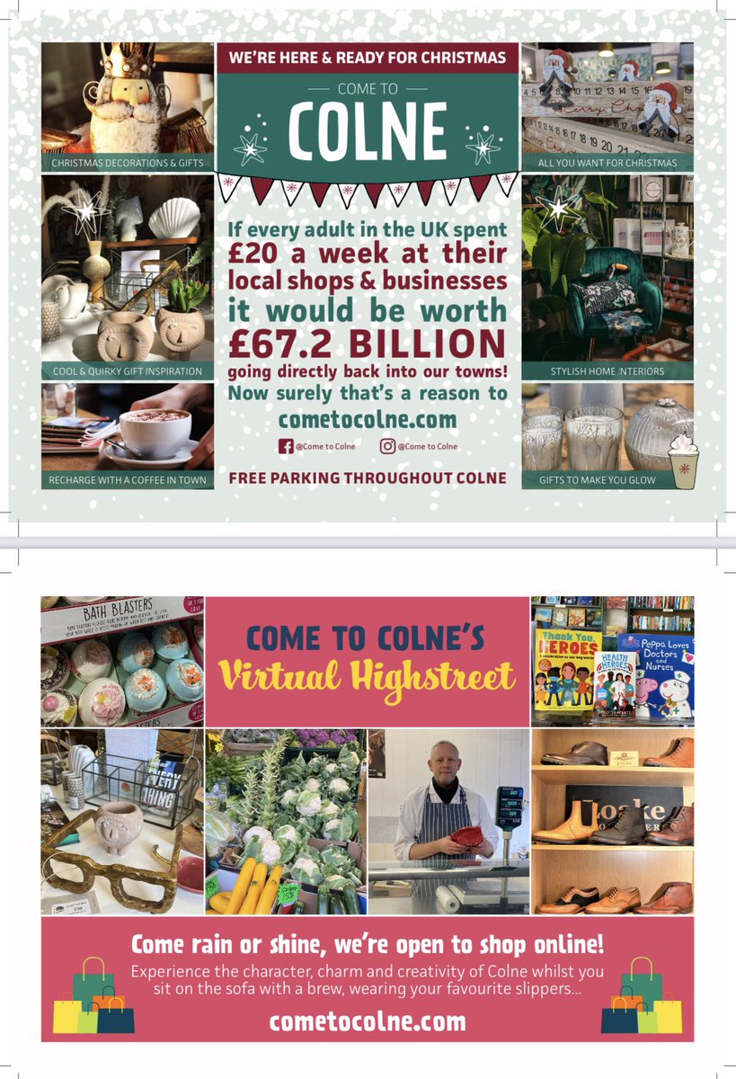 Look out for our ‘Come to Colne’ mail drop landing soon through your letterbox - spend an extra £20 in Colne’s  local shops #BlackFriday #shoplocal #colne #cometocolne