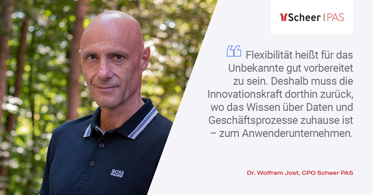 ScheerPAS's tweet photo. PAS Expert | Wolfram Jost: "So werden Organisationen wieder in die Lage versetzt, innovative und differenzierende Geschäftsapplikationen selbst oder mit Partnern zu entwickeln: #ScheerPAS. https://t.co/sFYUFqlBjg
#pasexperts #flexibility #automation https://t.co/M9F7ypqDWs