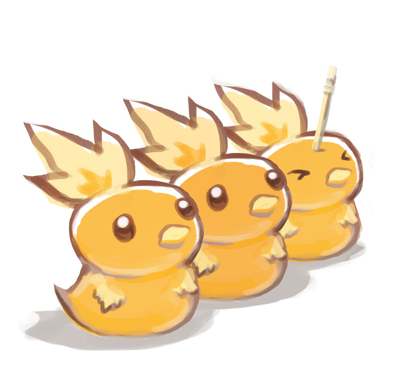 バシャーモがアチャモ饅頭をかわいすぎて食べれなかった と聞き 数年前に描いた銘菓 七海ルシア ドラゴンイラスト集２巻制作中 Booth休止中です のイラスト