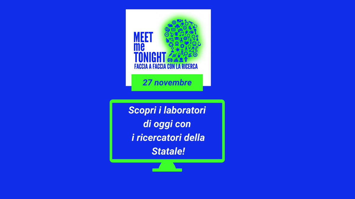 Università degli Studi di Milano (@lastatale) on Twitter photo 💡 Al via <a href="/meetme2night/">MEETmeTONIGHT</a>! Per la prima giornata #27novembre scopri e iscriviti (su meetmetonight.it) ai #laboratori con i #ricercatori de <a href="/LaStatale/">Università degli Studi di Milano</a> (il primo alle ore 15). Qui info e link diretti 👉 bit.ly/3m1GHFq 💡 Al via <a href="/meetme2night/">MEETmeTONIGHT</a>! Per la prima giornata #27novembre scopri e iscriviti (su meetmetonight.it) ai #laboratori con i #ricercatori de <a href="/LaStatale/">Università degli Studi di Milano</a> (il primo alle ore 15). Qui info e link diretti 👉 bit.ly/3m1GHFq