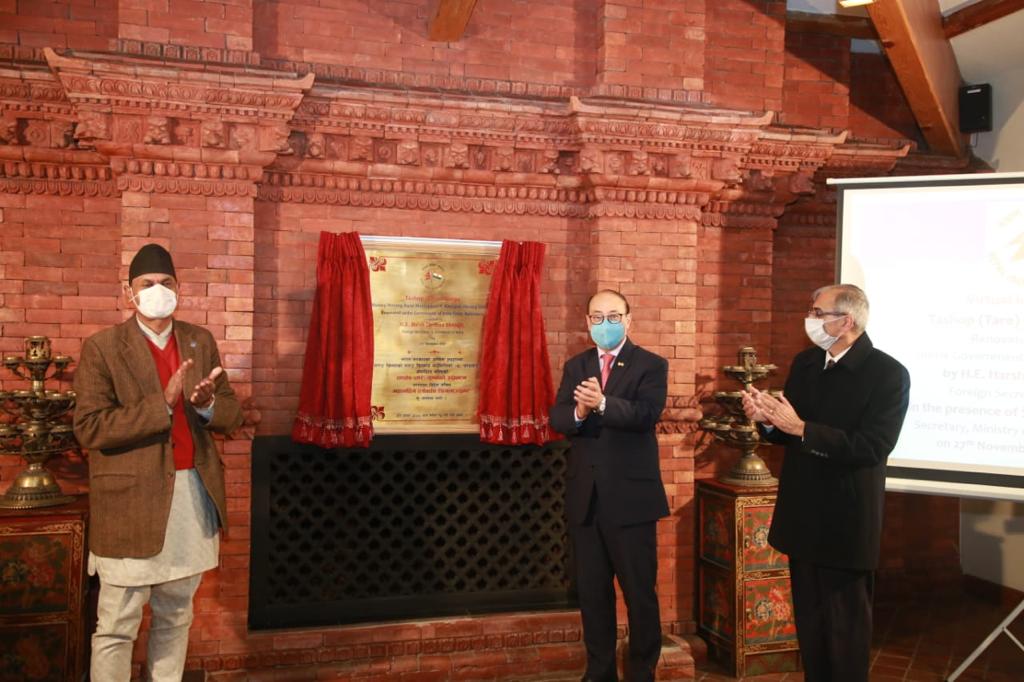 FS  @harshvshringla inaugurated the renovated Tashop (Tare) Gompa Monastery in the Manang district, that was done with Indian assistance and that exemplifies India-Nepal development and cultural cooperation. #IndiaNepalFriendship  @MEAIndia  @PMOIndia [1/2]