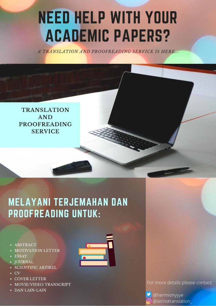 Just in case you need trusted, low-priced, good quality translation and proofreading services, you may hit my DM. 