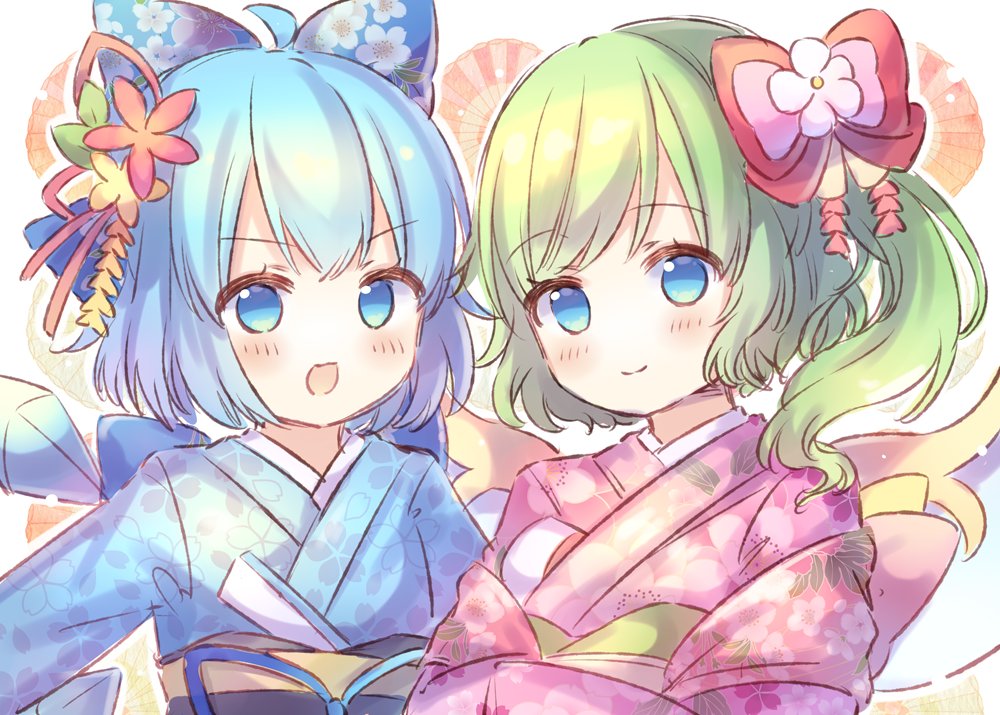 チルノ(東方Project) ,大妖精 「晴れ着大チル 」|coa🌷例大祭う-20aのイラスト