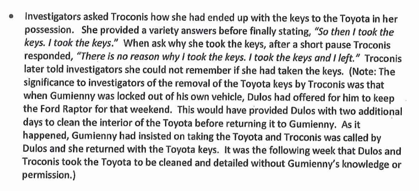 Sami89219007's tweet photo. #michelletroconis
Let's be honest, does #fotisdulos strike you as the guy who cares about cleaning ANY spill in his employee's 2001 pickup truck?  If you're the girlfriend, NOTHING about this stands out coffee or otherwise?  So, MT, why take those keys at all if innocent? #GUILTY https://t.co/zl0UeWfPRU