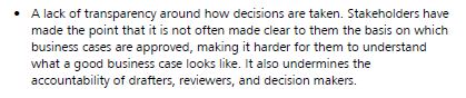 And (Heaven help us!) HMT wishes to see more transparency in procurement decisions! Note the belief that opaque processes make for bad decisions, and reduce overall confidence that the right decisions are being made. This will have a massive impact on defence procurement.