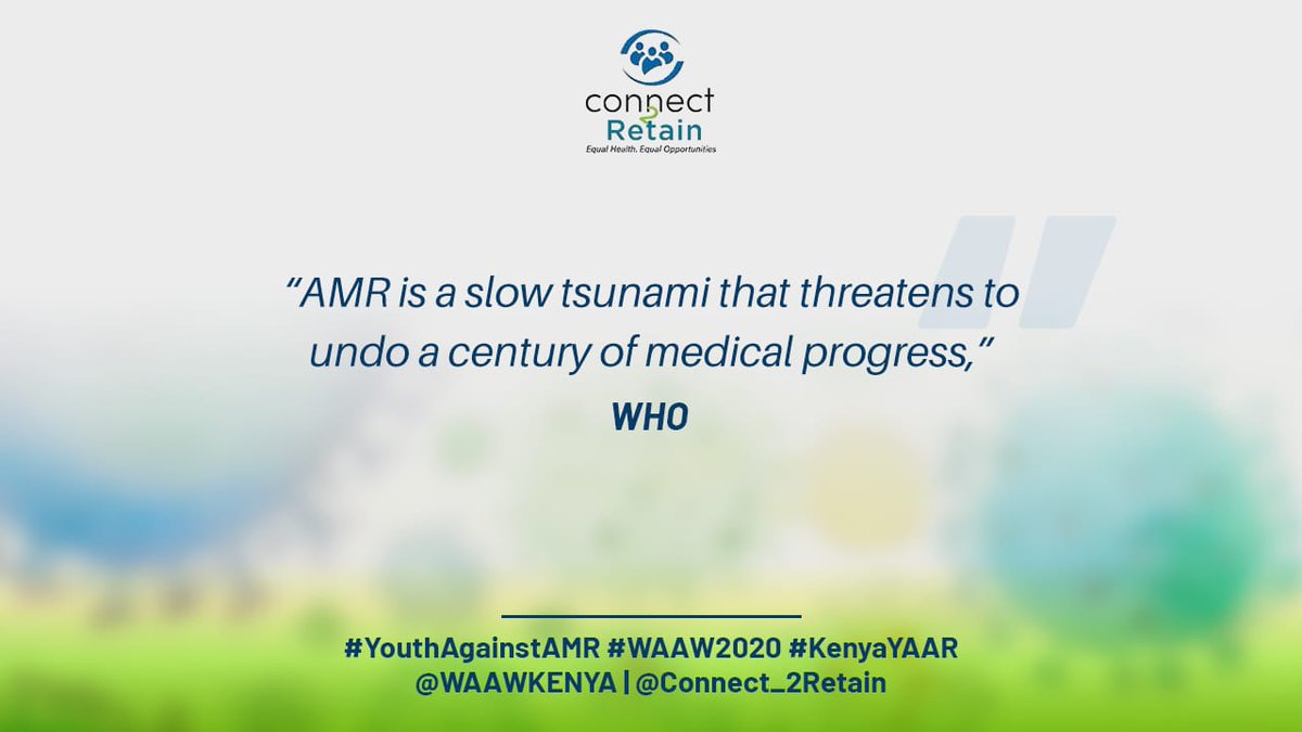 Our researchers should be keen on this and come up with new drugs @wellcometrust @KEMRI_Kenya @KenyaRedCross @AKUGlobal @Amref_Worldwide @MOH_Kenya @Amref_Kenya #YouthAgainstAMR #WAAW2020 #KenyaYAAR 
@WAAWKENYA @Connect_2Retain @WHO