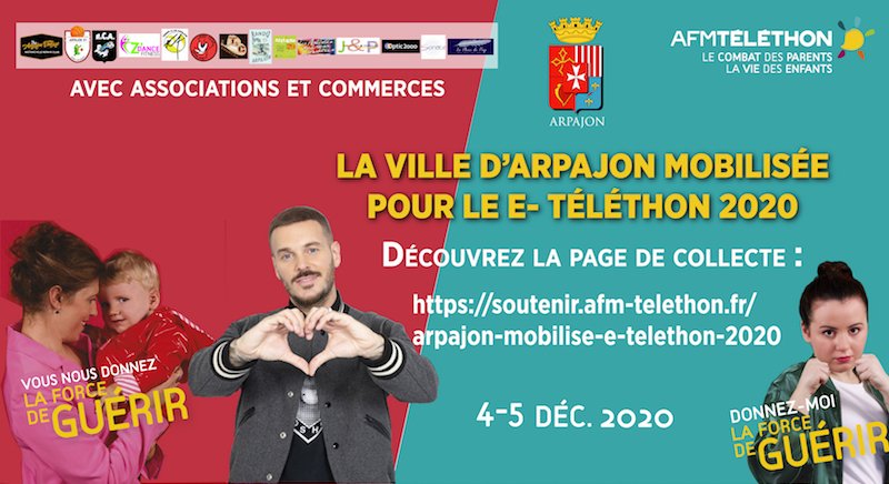 Soutenez le #Téléthon en faisant un don sur La collecte de Arpajon mobilisé E-Téléthon 2020 via <a href="/Telethon_France/">AFM-Téléthon</a> soutenir.afm-telethon.fr/arpajon-mobili…