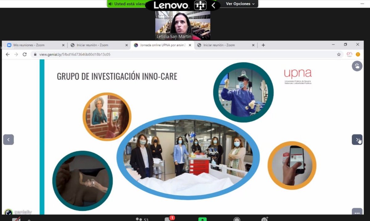 <a href="/leticiasmartin/">Leticia San Martin</a> presentando los proyectos de nuestro grupo de investigación #InnoCARE en las #JornadasARsim2care