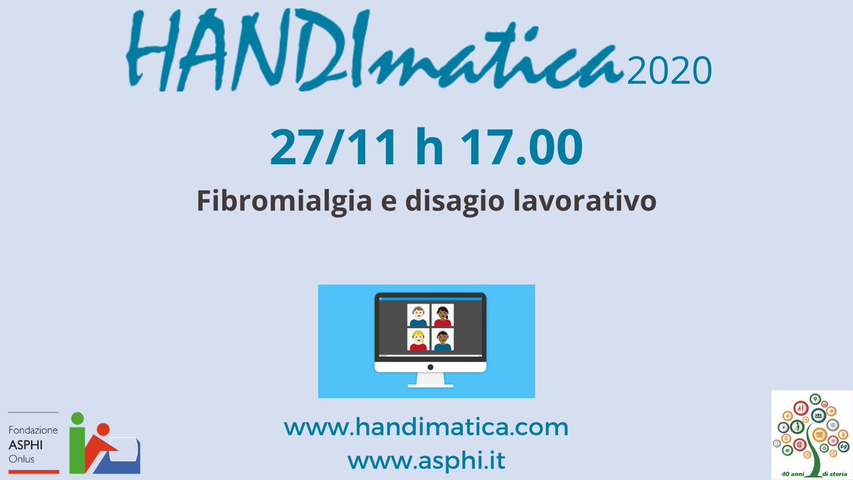 FondazioneAsphi's tweet photo. Ora in onda a #HANDImatica2020 il webinar a cura di #ASPHI #CISL #CFU #ISAL su #fibromialgia e #disagiolavorativo Segui qui la diretta #Facebook https://t.co/H6fpMK7JKp Scopri tutti i webinar e l’area espositiva su https://t.co/hk2texKd3M #FacebookLive https://t.co/LzmNFQXvPx