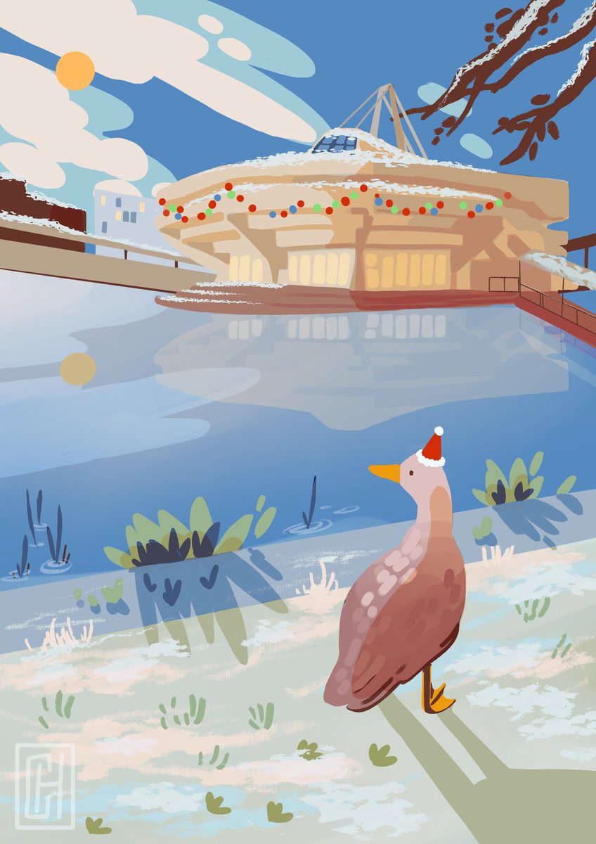 UoYLibrary's tweet photo. @hughjconsulting In fact, ducks are so important to the University of York, a festive duck graces this year's winning Christmas card design by Chloe Hodgson.
#QuackFriday https://t.co/10hwJLRKhf