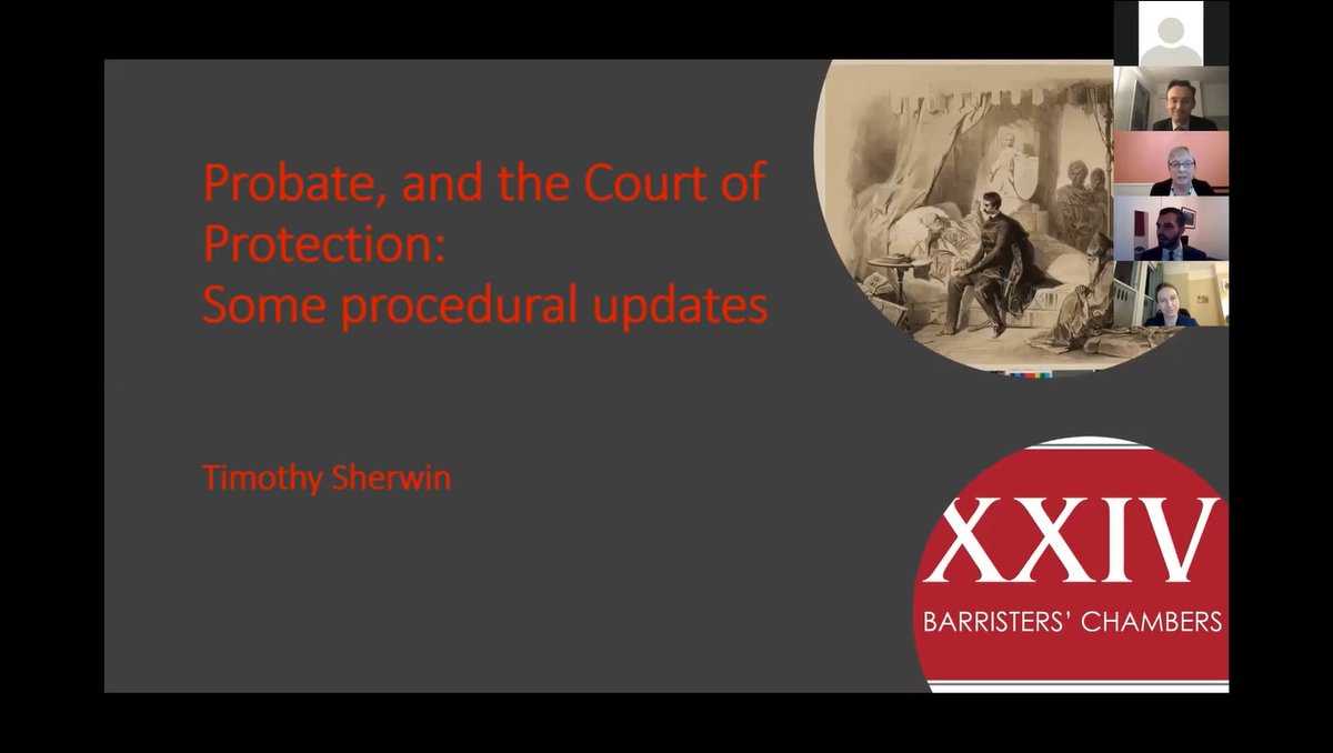 timothy_sherwin's tweet photo. I had a great time speaking at @xxivbarristers' 2020 probate and Court of Protection conference on Wednesday. An excellent turn-out too; thanks so much for attending! https://t.co/ugk4B9oTde