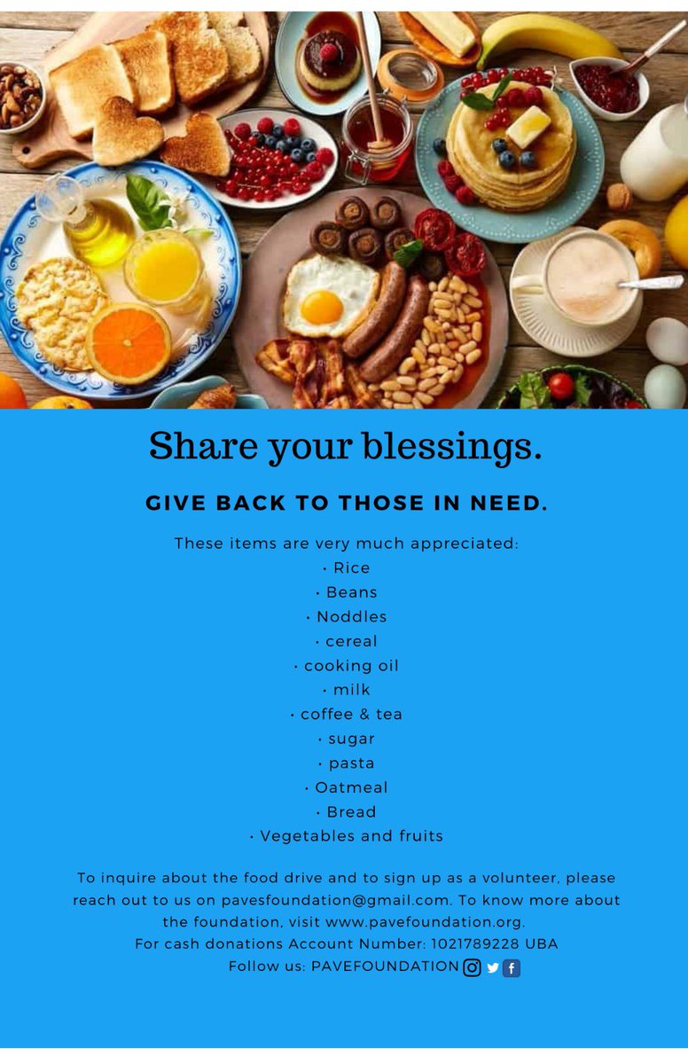 PaveFoundation's tweet photo. Be a gift to someone these Christmas 
How can I be a part?⁣⁣
- Donate food items (non-perishables)⁣⁣
- Donate money⁣⁣
- Donate Basic supplies (toothpaste, cream, bathing soap etc)⁣⁣
- Volunteer with Pave foundation⁣⁣
⁣ https://t.co/gu8wIJoaxi