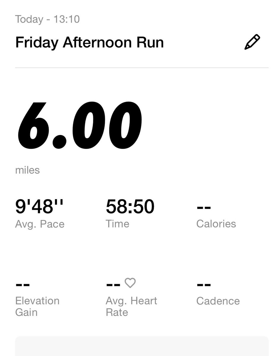 JulesB_07's tweet photo. 6 miles done before work my knee has been quite bad this past few weeks starting to show on my times . Off for night shift now #FridayRun #FridayNightShift https://t.co/Mu886wPz8X