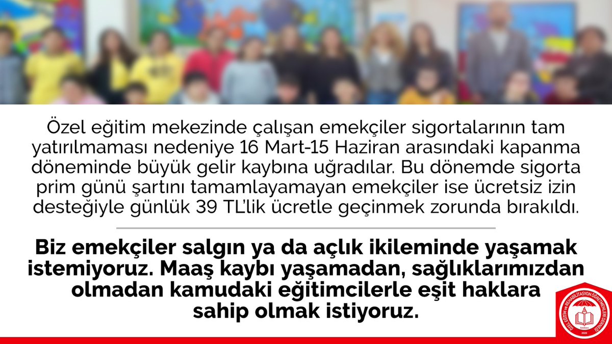 ozro_der's tweet photo. Maske,mesafe ve hijyen kurallarının uygulanamadığı,denetimlerin yetersiz olduğu özel eğitim ve rehabilitasyon merkezlerinde öğrenci,veli ve çalışan #RehabilitasyondaCovidRiski altında.Velilerin eğitim, çalışan ve kurumların ekonomik kaygıları giderilerek eğitime ara verilmelidir. https://t.co/3bENzt0JdZ