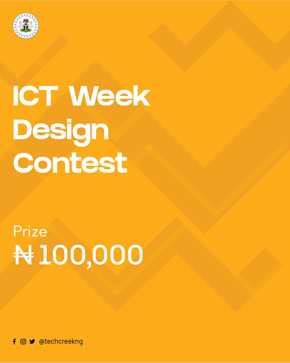techcreekng's tweet photo. We promised you something big and here it is!
Designers, assemble!
This is an open call to all designers to create an identity for the #ictweek and win the sum of ₦100,000.
Check the thread for more details.

Shout out with a tag to all your designer friends to join the contest https://t.co/K7WaRKfli3