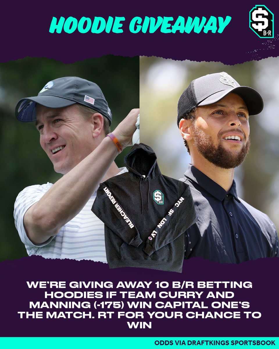 br_betting (@br_betting) on Twitter photo 🚨 10 HOODIE GIVEAWAY 🚨
We're riding with Team Curry and Manning (-175) in Capital One's The Match today. RT this and you could win a hoodie if our bet hits
(odds via <a href="/DKSportsbook/">DraftKings Sportsbook</a>) 🚨 10 HOODIE GIVEAWAY 🚨
We're riding with Team Curry and Manning (-175) in Capital One's The Match today. RT this and you could win a hoodie if our bet hits
(odds via <a href="/DKSportsbook/">DraftKings Sportsbook</a>)