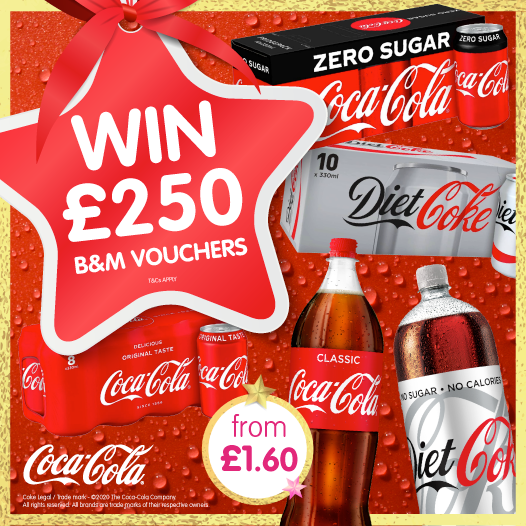 💸 #COMPETITION TIME 💸 We've teamed up with @CocaCola_GB to giveaway a massive £250 worth of B&M vouchers to ONE lucky winner! For your chance to #WIN, simply FOLLOW/RT & COMMENT #BMCoke! Competition ends 9am 4/12/20