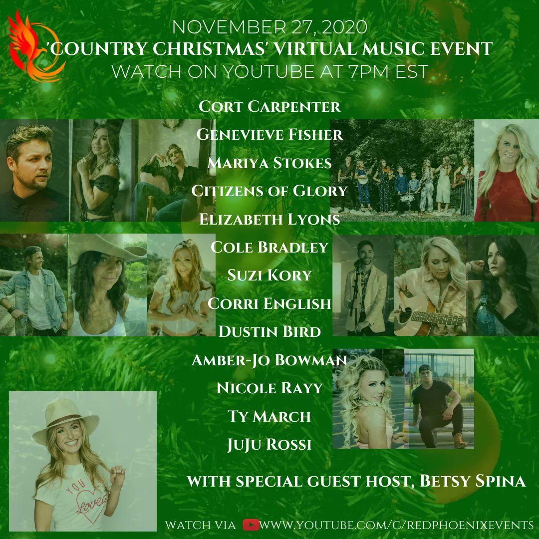 Join us tonight for our #free #countrychristmas #livestreaming #musicevent. 13 amazing #countryartists will perform; hosted by @BetsySpina from @RDCountry. #CountryMusic #share #RetweeetPlease #SupportArtists @redphoenixevnts youtu.be/kO4CUzf7C_Y instagram.com/redphoenixevnt…