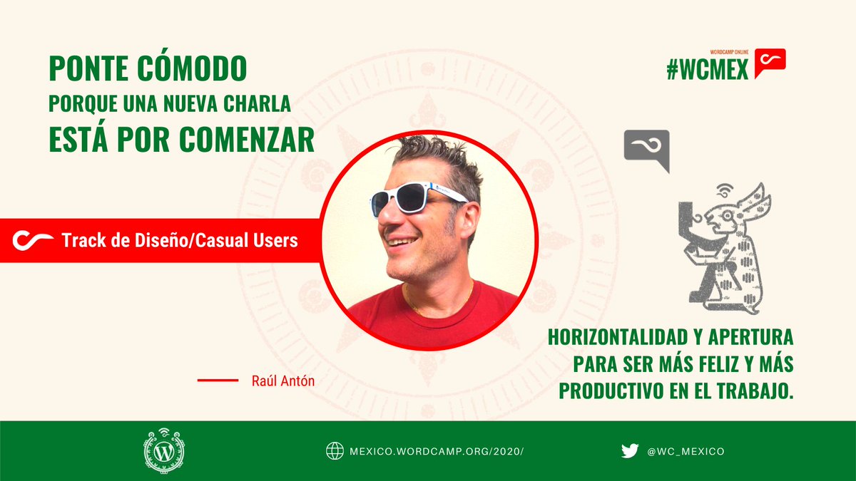 ¡Charla del día!

🎤 Speaker: Raúl Antón

✍🏻 Track de Diseño y Casual Users ✍🏻

💡 Charla: Horizontalidad y apertura para ser más feliz y más productivo en el trabajo..

¡Está por iniciar, no te la pierdas!