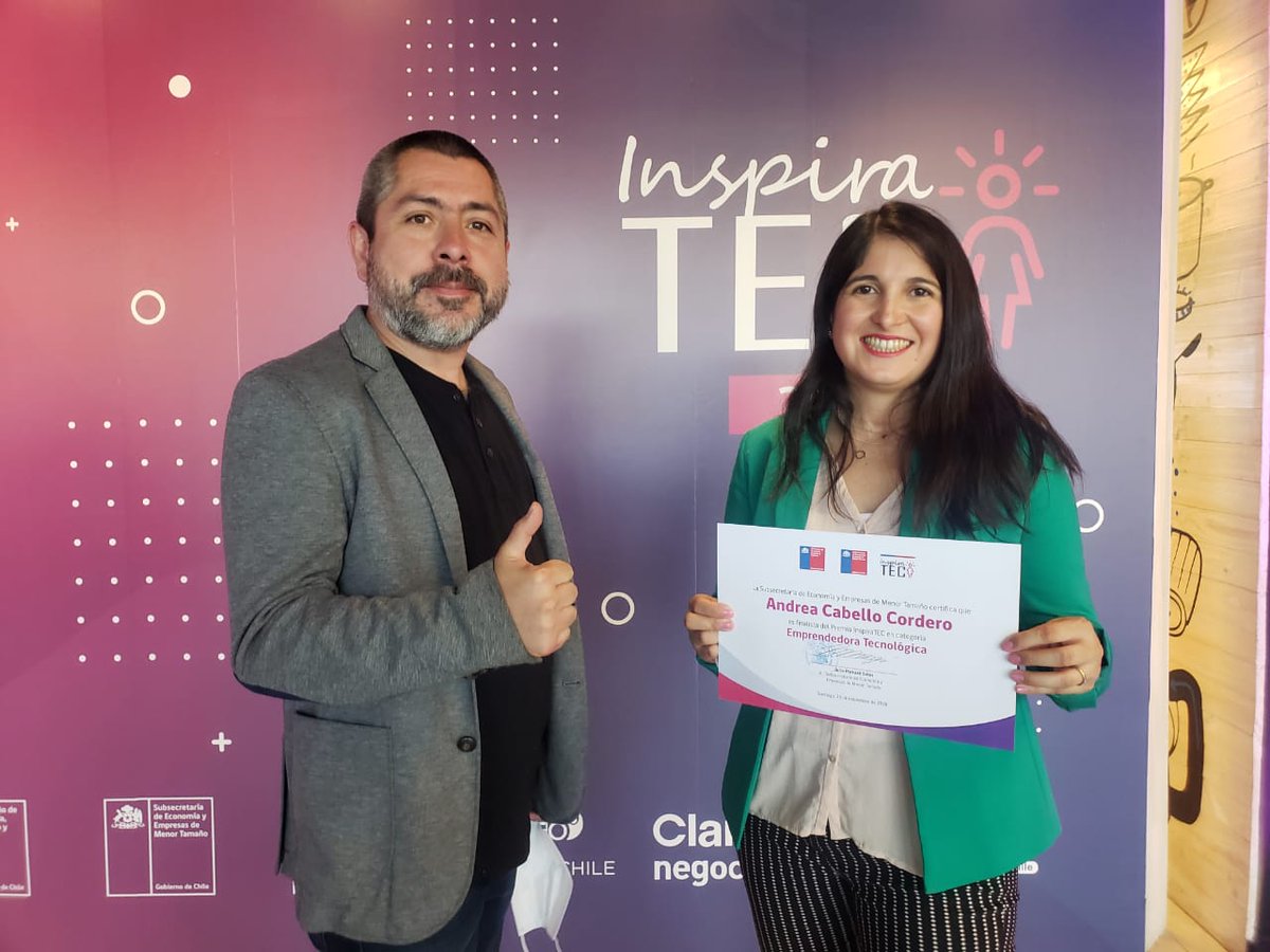 CopperBioHealth's tweet photo. Nuestra fundadora Andrea Cabello Cordero fue seleccionada como finalista en el premio #InspiraTec2020, Categoría Emprendedora Tecnológica, estamos muy orgullosos, felicitaciones!
https://t.co/47rNE82dMy
#InspiraTec #premio #emprendedoras #mujeres #ciencia #tecnología #chile https://t.co/dOd0ABZEAe