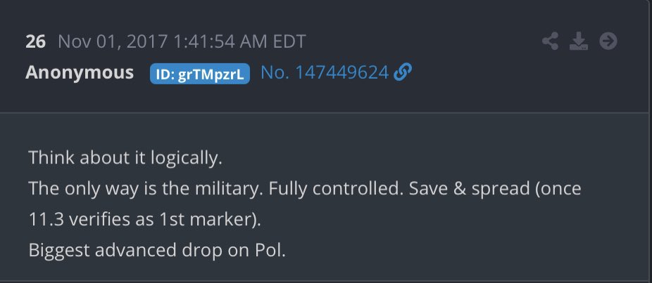 Q uses the movie analogy, Ex.: “Enjoy the show.” This is playing out as type movie I enjoy whenthe beginning is the end ofthe movie, and the end ofthe movie is the beginning. Everything Q said three years ago is happening now. “Proof to begin 11.3” “...11.3 ...1st marker).”