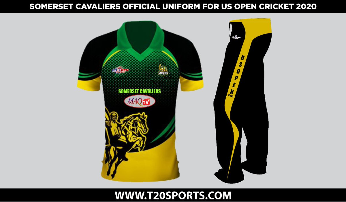 Somerset Cavaliers Official Uniform For USOPEN 2020.
order @ t20sports.com
#T20Sports #SomersetCavaliers #USOPEN2020 #Cricketgears #sportsgears